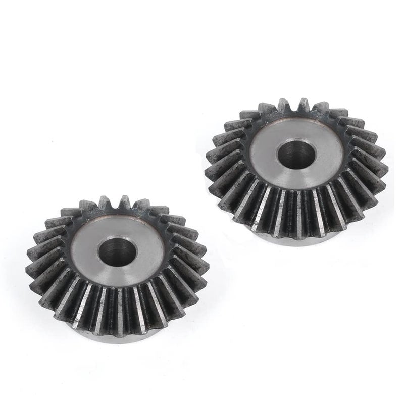 PGFUN 2 Pcs 2M 20 Teeth 8-18mm Shaft Hole Tapered Bevel Gear 1: 1#45 Steel 2 Module 90 Degree Steering Gear with M5 Fixing Hole(8mm) - Image 1